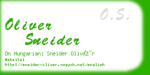 oliver sneider business card